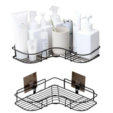 Imagem de Kit 2 Prateleiras Suporte Organizador De Parede Para Banheiro Cozinha Lavanderia Shampoo E Sabonete Com Alto Adesivo(Kit Triangulo De Canto)
