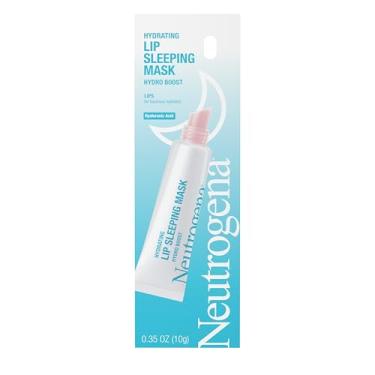 Imagem de Neutrogena Hydro Boost Máscara hidratante para os lábios com ácido hialurônico, tratamento hidratante noturno e diário para lábios muito secos, sem fragrância, protetor labial com tubo de compressão, 9,9 g