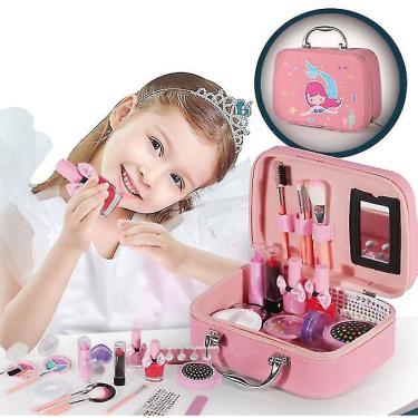 Imagem de Kit de maquiagem Pretend para meninas, kit de maquiagem para