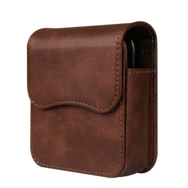 Imagem de Bolsa de cinto de couro masculina compatível com Samsung Galaxy Z Flip 6 5 4 3 2 1 estojo de transporte com fecho magnético pochete compatível com Motorola Razr 5G/Razr 40 50 Ultra/Razr Plus/P50
