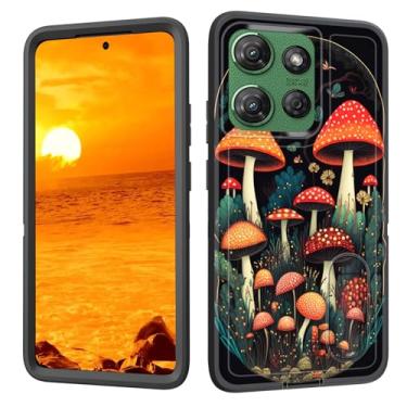 Imagem de BFUKVOU Capa para Moto G Power 2025 com suporte embutido, à prova de choque/poeira/queda, 3 camadas, capa protetora de grau militar para Motorola Moto G Power 2025 17.3 cm, Magic Mushroom