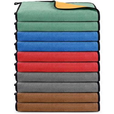 Imagem de Kit 10 Panos Multiuso Para Limpeza Em Geral Dupla Face Flanela Microfi