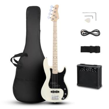 Imagem de Kit inicial de tamanho completo para guitarra baixo Ktaxon de 4 cordas