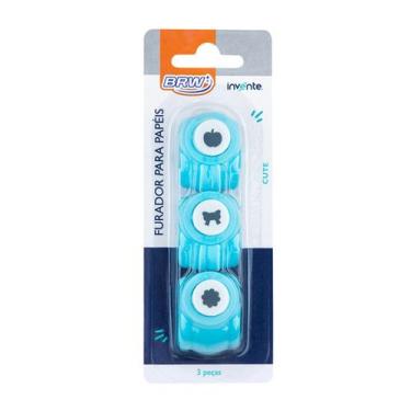 Imagem de Furador de Papel 10mm - Cute (Maçã Laço Flor) Blister C/3un - BRW