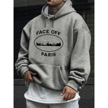 Imagem de Blusa Masculina Moletom Face Off Basico Minimalista Paris - Qualidade 
