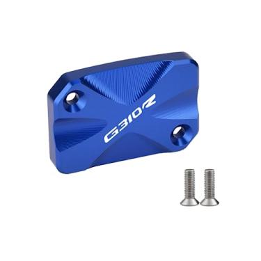 Imagem de Acc-Creativity Tampa do reservatório de fluido de freio dianteiro de alumínio para motocicleta, tampa do reservatório do cilindro mestre compatível com BMW G310GS G310R 2017-2018 (G310R, azul)