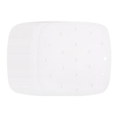Imagem de HARFINGTON 200 peças de forros de fritadeira a ar, quadrados de 16,5 cm, forros a vapor de bambu com furos, folhas de papel pergaminho perfurado antiaderente, papel vaporizador descartável para