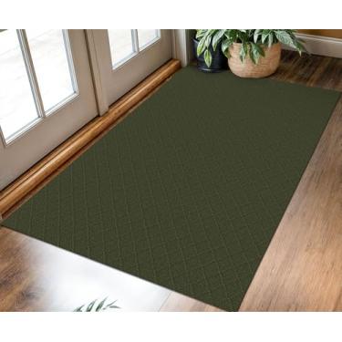 Imagem de KOZYFLY Tapete de entrada lavável, 1,8 x 1,5 m, tapetes de algodão com revestimento de borracha, tapete para porta interna, tapete para entrada frontal, banheiro, cozinha, sala de estar, cozinha,