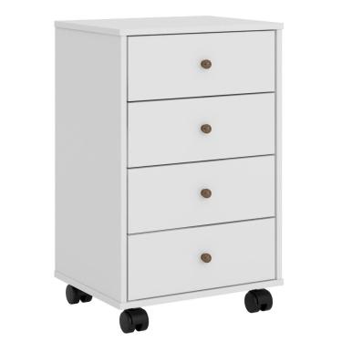 Imagem de Gaveteiro Office 4 Gavetas Com Rodízios Presence D02 Branco