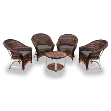 Imagem de Conjunto De Poltronas Alumínio 4 Poltronas + 1 Mesa Centro