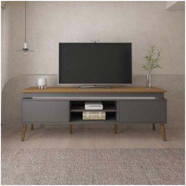 Imagem de Rack Grafite/carvalho Tv De Até 75" Fio Led Madeira