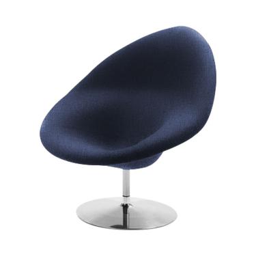 Imagem de Poltrona Design Gondula Linho Azul Cor Azul
