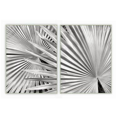 Imagem de Kit Com 2 Quadros Decorativos Florais Com Moldura Para Sala Quarto Escritório 62x823 Fl...