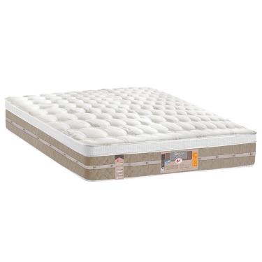 Imagem de Colchão King Castor Silver Star Air Com Molas Ensacadas E Euro Pillow 32x180x200 Cm Branco Com Bege