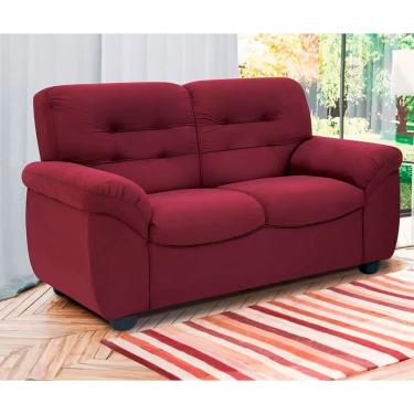 Imagem de Sofá De 2 Lugares Linoforte Stillus Ii Com 154 Cm De Largura E Revestido Em Tecido Suede Vermelho