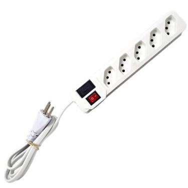 Imagem de Filtro de Linha Tripolar com 5 tomadas 2P+T 10A 250V Com Fusível - FOR