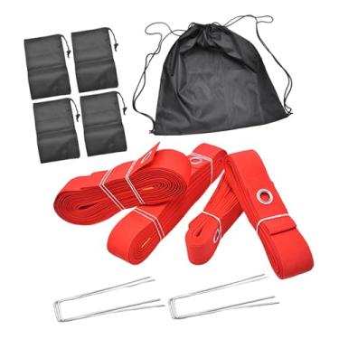Imagem de Deevoka Kit de Marcadores para Vôlei na Areia com Âncoras e Corda de 16 Metros, Vermelho