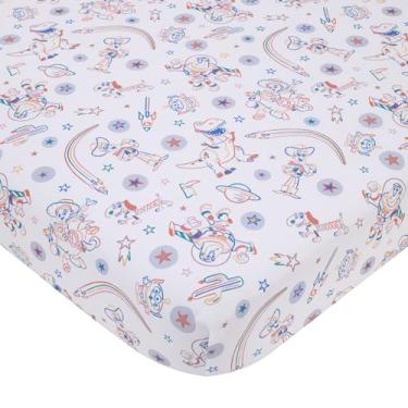 Imagem de NoJo Lençol De Berço Com Elástico Super Macio Para Quarto Criança, Disney Toy Story, Azul, Laranja E Branco, Woody, Buzz Jessie