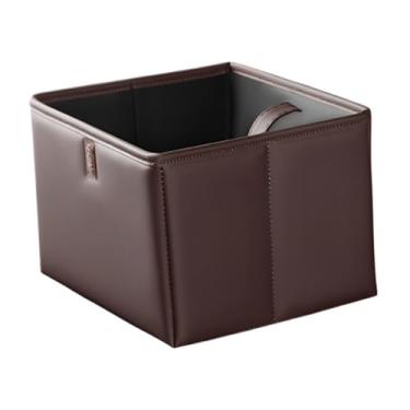 Imagem de FJMQHU Carrinho de Lixo Dobrável - Caixa de Armazenamento Automática Multifuncional, Portátil, Resistente Ao Desgaste, com Correias para Pendurar - Recipient, Marrom, Tamanho real