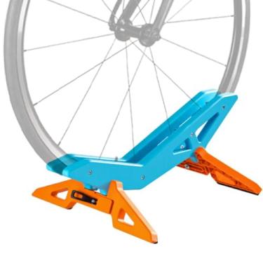 Imagem de MAOMCIAI Suporte De Bicicleta Portátil Cycle, Chão Para Bicicletas, Armazenamento Ajustável, Adequado Bicicletas Montanha, Estrada, Pneus Largos, Estacionamento Em Garagem Independente (Azul)