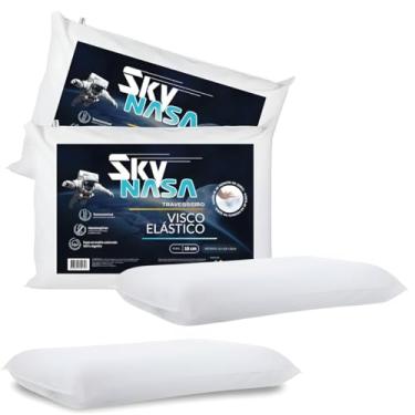 Imagem de Travesseiros Viscoelásticos Basic Sky, Kit com 2 Unidades, Suporte Anatômico para Dormir