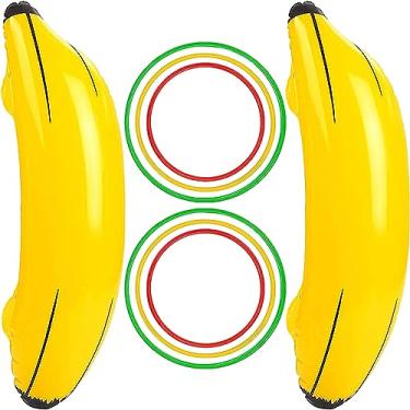 Imagem de Jishi Jogo Inflável De Arremesso Argolas Banana, Jogos Despedida Solteira Para Decorações Noivado E Chá Panela, Diversão Aquática Verão, Brinquedos Boias Piscina, Atividades Praia Adultos, Mulheres