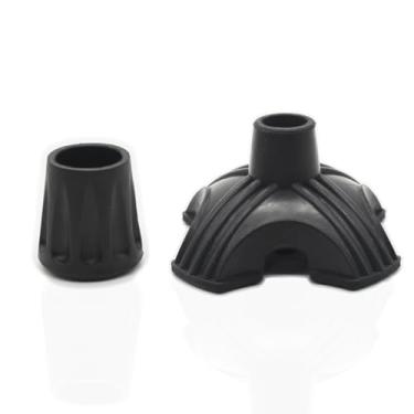 Imagem de DORANMI Conjunto Com 2 Pontas De Bengala 7/8', Borracha Durável Para Substituição Madeira, Estabilidade, Base Quádrupla Autoportante Serviço Pesado, Acessórios Antiderrapantes A Da (7/8")