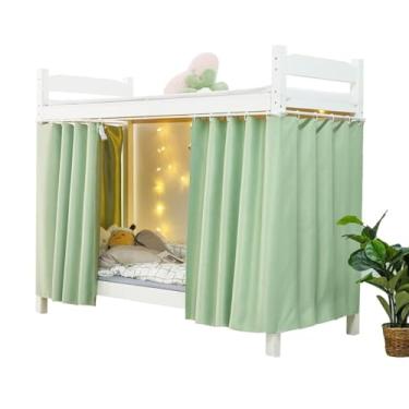 Imagem de Lightolife Painéis De Cortina Blackout Respiráveis E Espessos Para Beliche Com Dossel Privacidade Dormitório Solteiro, Verde Claro, 2