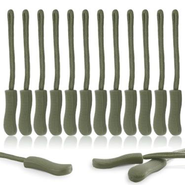 Imagem de CooBigo Pacote Com 12 Puxadores De Zíper Para Substituição, Aba Substituição Bolsa Golfe Mochila, Jaquetas, Calças, Botas, Casacos, Malas - Armygreen (Extensor Universal)