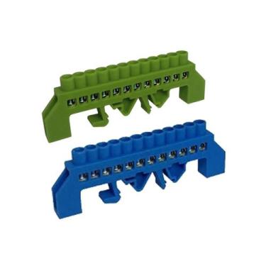 Imagem de Kit 02 barramento din terra e neutro 12p c/proteçao - SIBRATEC