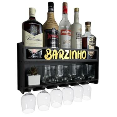 Imagem de Barzinho De Parede Com Porta Taças Porta Copos Gin Bebidas