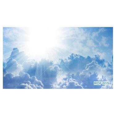 Imagem de Papel De Teto Céu Azul Nuvem Branca Dia Manhã 3,5M Rof15 - Você Decora