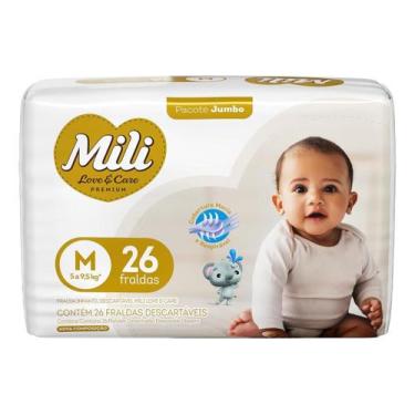 Imagem de Fralda Descartavel Infantil Mili Love & Care M Pacote 26