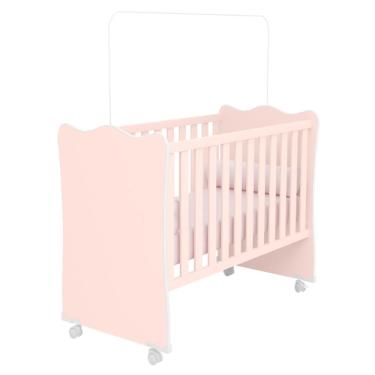 Imagem de Berço Com 4 Pés Rodizio Tóquio Rosa Acetinado
