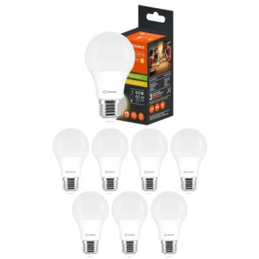 Imagem de 8 Lâmpadas Led Bulbo Dimerizável 8,5w 127v 3000k E27 Branco Quente - L