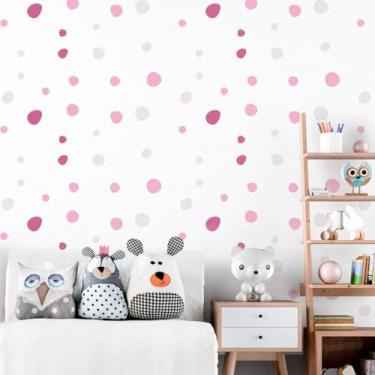 Imagem de Adesivos Decorativos Infantil Bolinhas Pedrinhas Coloridas Lavável Seguro Fácil Aplicação Decoração Criativa Ideal Quarto Bebê Menina Menino Kids