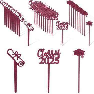 Imagem de Cake Topper Boao Class of 2025 Graduation 90 peças