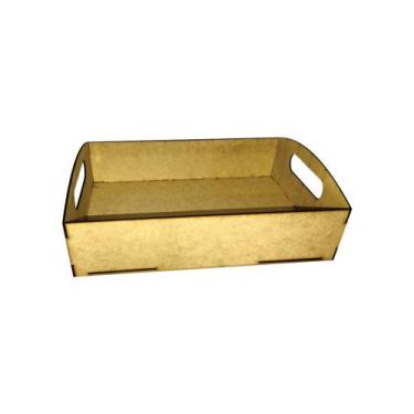 Imagem de Bandeja com Alça 40X27X11 Mdf cru 3mm - Mundo do mdf 