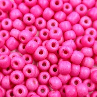 Imagem de 260 Peças Miçanga Chinesa 6/0 Rosa Neon Fosco 25g - Strasscia
