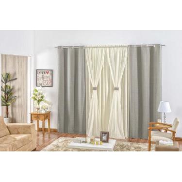 Imagem de Cortina Rústica - Casa Artuz, Cinza, 2m