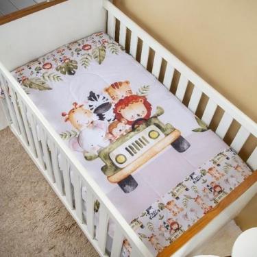 Imagem de Edredom de bebê microfibra para berço americano - zoo - NoBrand