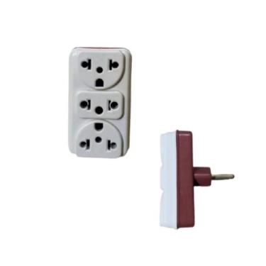 Imagem de Kit 02un Adaptador Benjamin Deslocado - Pino Lateral Colorid - tomada 