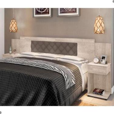 Imagem de Cabeceira Box Bruna Amarula com Capitonê Bege Escuro - CASA H