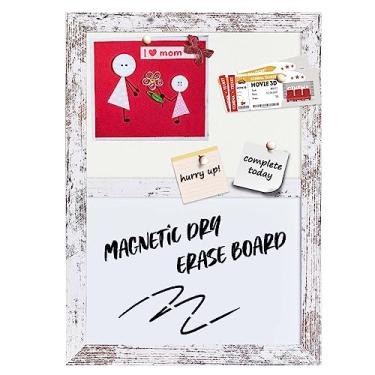 Imagem de Umtiti Quadro de avisos quadro branco de feltro para escritório, escola, cozinha, quarto, moldura de madeira, 26 x 36 cm, quadro branco + WH-2636WH