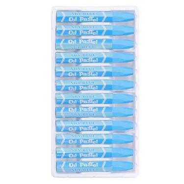 Imagem de PATIKIL Pastéis a óleo azul celeste, 48 peças de giz de cera de óleo macio, pastéis vibrantes e cremosos, materiais de arte em bastão para pintura de arte, desenho, mistura de graffiti para artistas