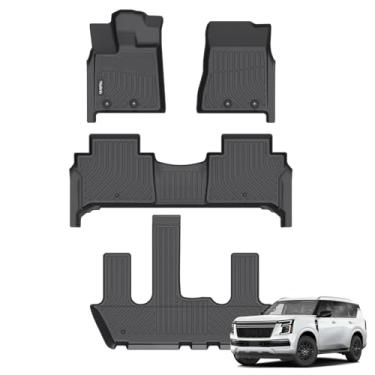 Imagem de Wailtnb - Tapetes de chão para todos os climas para Nissan Armada 2025 forros de balde de ajuste personalizado Nissan Armada 2025 balde impermeável durável fácil de limpar acessórios