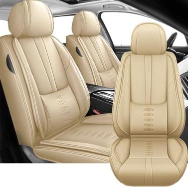 Imagem de Conjunto completo de 2 capas de assento de carro de couro à prova d'água de luxo - design antiderrapante de ajuste universal, proteção para todos os climas e conforto respirável para sedãs/SUVs