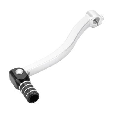 Imagem de INFINAUTO Alavanca de câmbio dobrável de motocicleta para Kayo T6 Alavanca de mudança de pedal de liga de alumínio Braço Siver Tone Cabeça preta com anel prateado