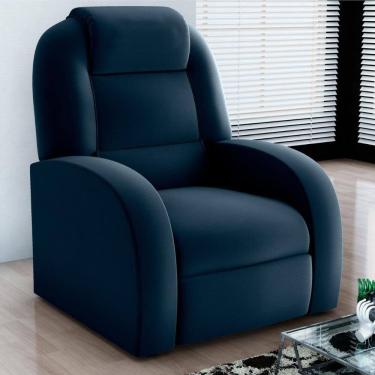 Imagem de Poltrona Reclinável De Descanso Lyon Veludo Azul