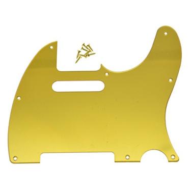 Imagem de KAISH 8 furos estilo Tele Pickguard TL Guitar Pick Guard Scratch Plate para Tele/Telecaster Gold Mirror